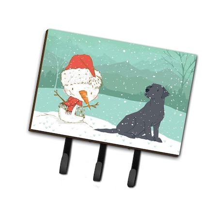 Carolines Treasures Black Labrador Snowman Christmas Leash or Key Holder CK2047TH68